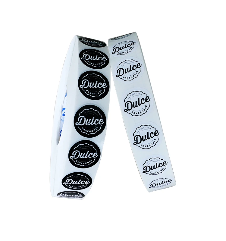 Free Sample Adhesive Round Logo Label Sticker Printing Gold Foil barcode label stickers