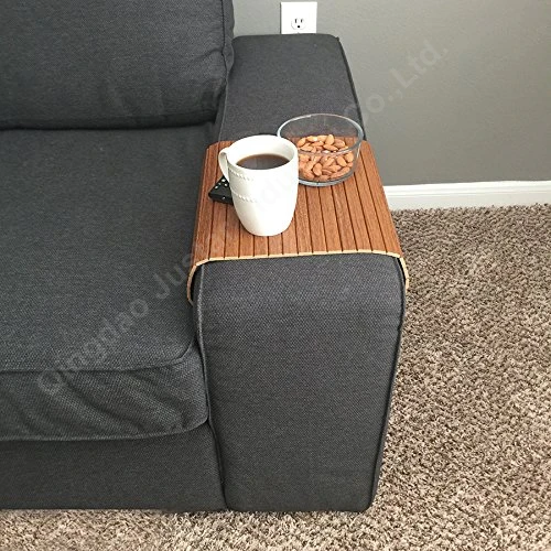 
Flexible removable Wooden Sofa Armrest Roll Up Tray Table 