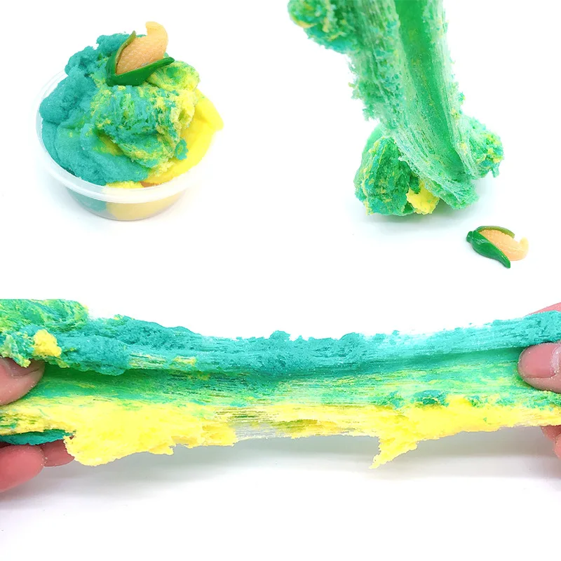 2021 Trending Dream Unicorn Ice Cream Cake Cloud Slime Color Silk Unicorn Brushed  Cotton Slime Toy