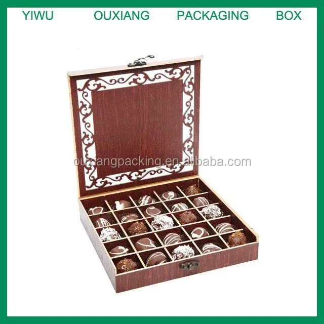 
new design laser engrave top cheap chocolate wood box 