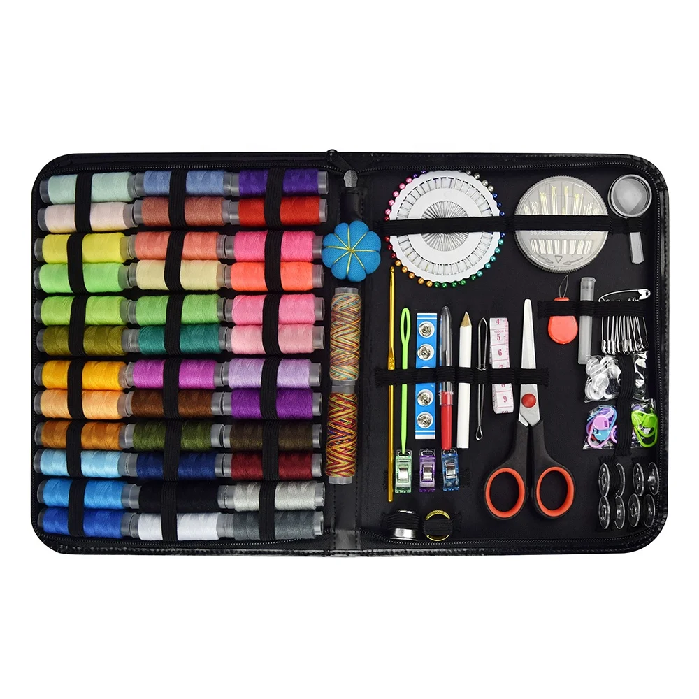 183pcs sewing kit accessories made by sewing  machine,Including scissors, thread, tape measure, needle, etc.
