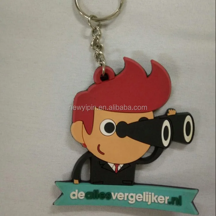 Professional manufacturer customized designs rubber keyring with 2D /3D logo soft PVC keychain custom logo PVC keychains