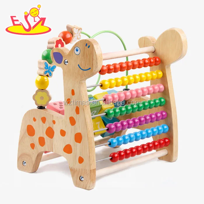 2023 wholesale animal shape wooden bead maze toy for baby W11B121