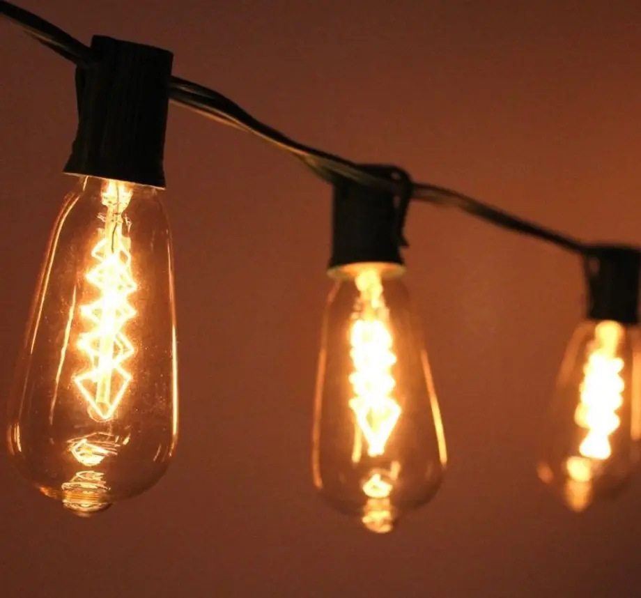 Рождественская гирлянда ST38/40 E17 110 В с круглыми лампочками винтажными Эдисона Декоративная