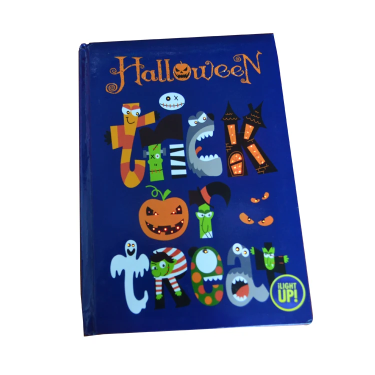 Hot Selling Custom LED Lighting Up Diary/Notebook With Fiber Optic for Halloween