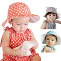 2016 Sweet Baby Sun hat Outdoor Polka Dots Beach Ear Hats Summer Girls Hat LD789