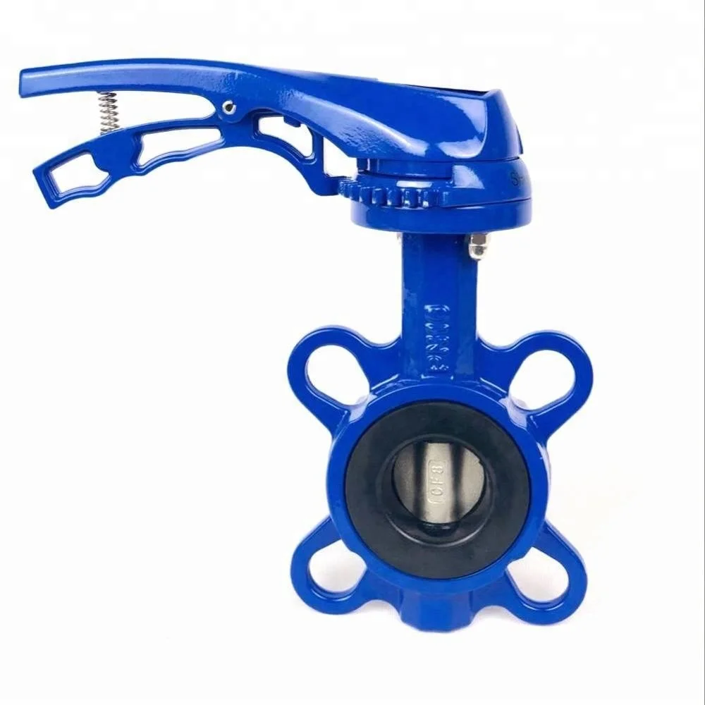 
DN50 PN10 PN16 or 150LB Wafer Type Stainless Steel CF8 Disc Cast Iron Butterfly Valve Price 