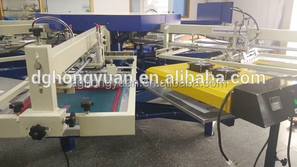 Semi Auto 6 Color Pneumatic Carousel Silk t-shirt Screen Printing Machine For Sale(GW-6C-14S)