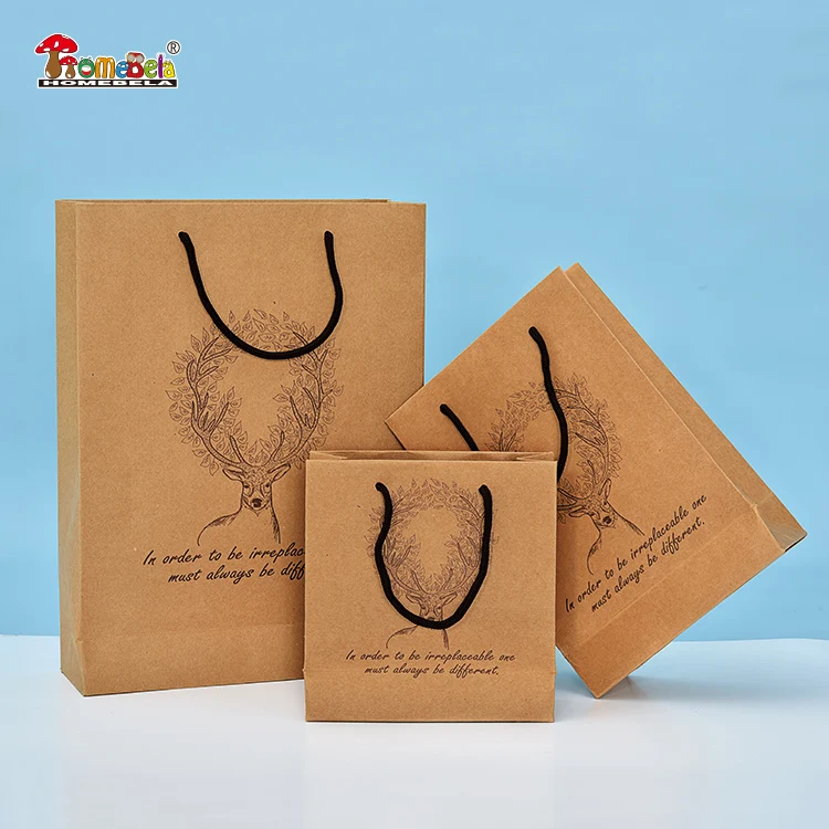 custom corel draw design brown craft a3 a5 size paper bag with handle