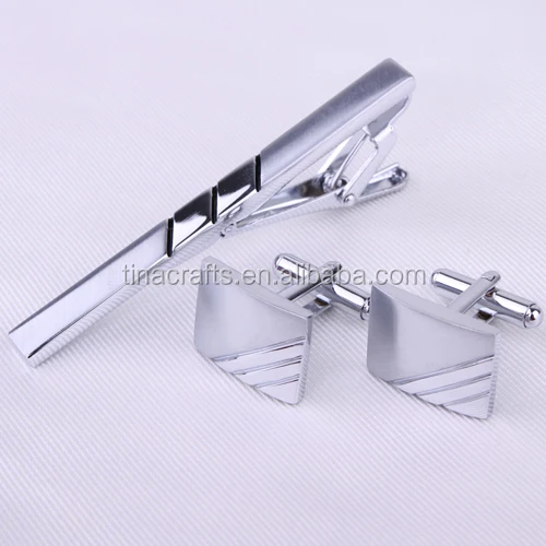 Special Silver cufflinks & tie clip set engraved