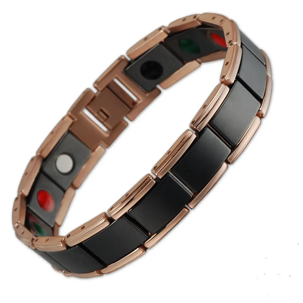 Energinox Manufacturer Mens Italy Health Benefit Black Ceramic Bracelet