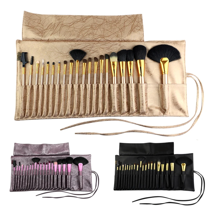 FEIYAN  Low MOQ 20pcs Custom Brand Natural Goat Hair Cosmetic Make Up Brush High Quality Professional Makeup Brush Set With Case