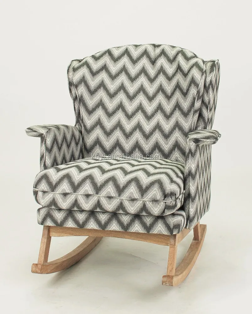 
Different color choose home furniture use fabric cover wood armchair/fabric wooden rocking chair(KY-3174) 