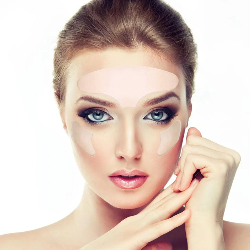 Reusable Anti Wrinkle Face Pads for Eyes and Brows Silicone Invisible Pad Anti-aging Prevent Face Wrinkle