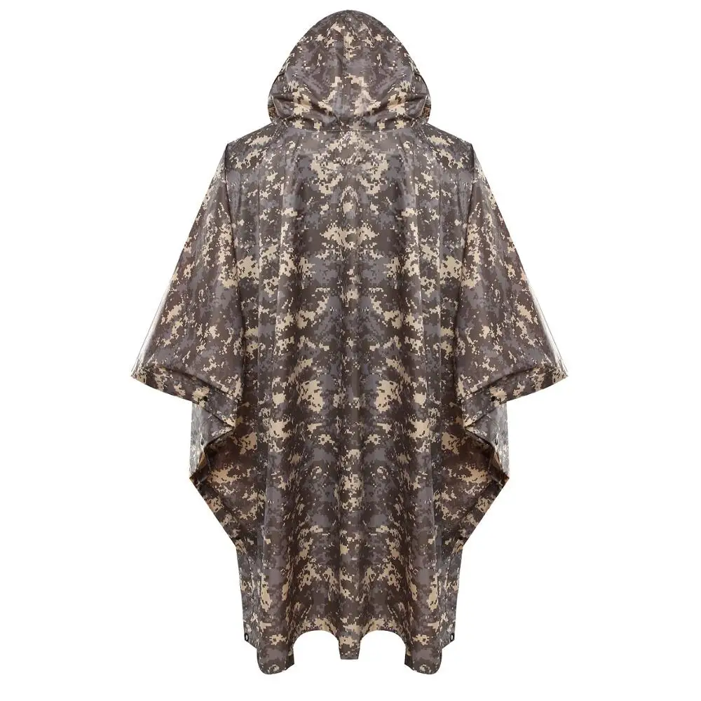 PVC Coating Digital Camouflage Rain coat Poncho Tactical Raincoat