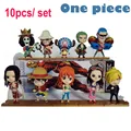 One Piece 10pcs set 68S Anime Luffy Zoro Sanji Nami Chopper Combination Movie Figure Action Model