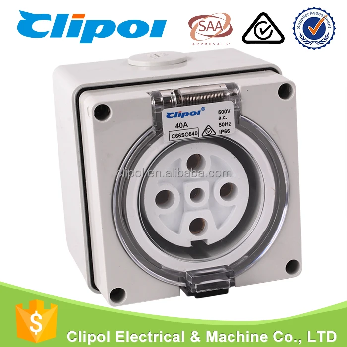Несколько разъем Поликарбонат SAA стандарт 5 Pin 40 Amp термостойкие электрической розетки