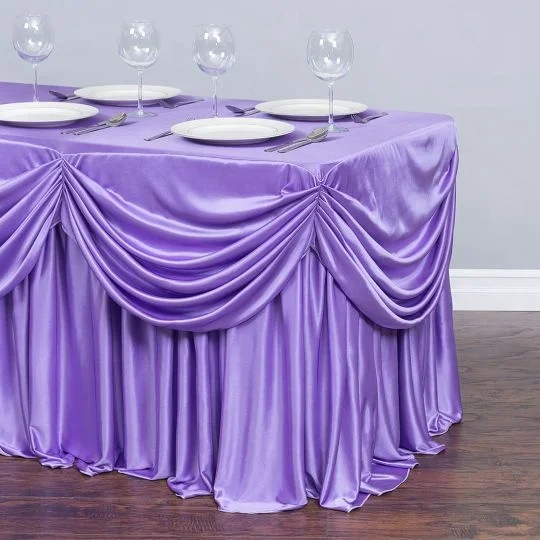 Drape Chiffon Tablecloth Pleated table cloth Skirt White
