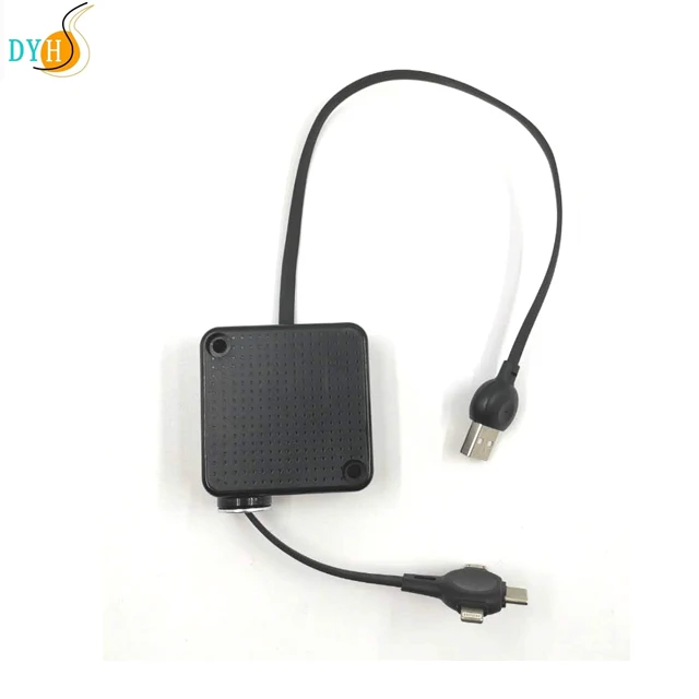 2019 new USB extension cord one single side pull out retractable 1for3 USB cable