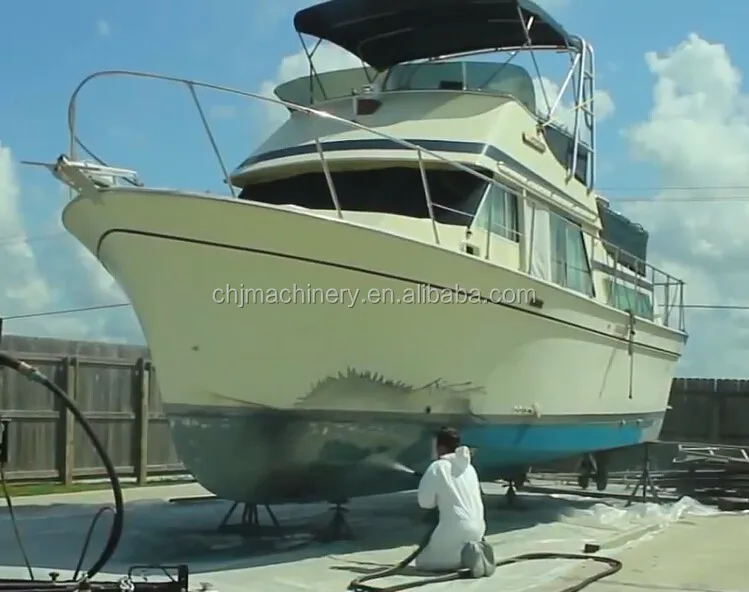 Wet bead blasting machine for paint off concrete block wall