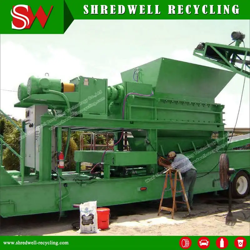 
High Efficiency Portable Used Tire Shredder Machinery For Sale 