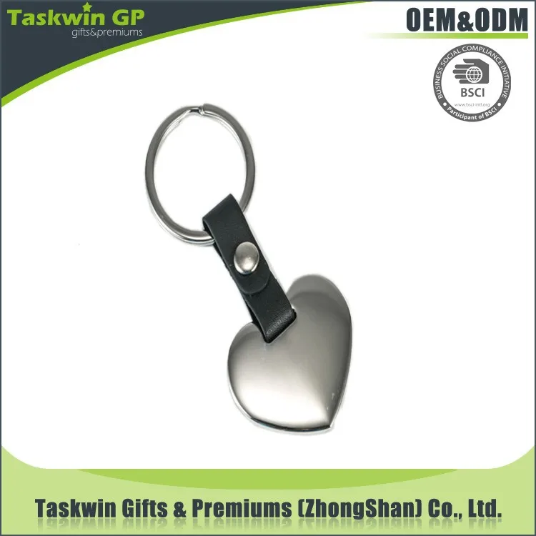 New Design Personalized Heart Shaped Metal Key Chain Keyring Blank Love Keychain