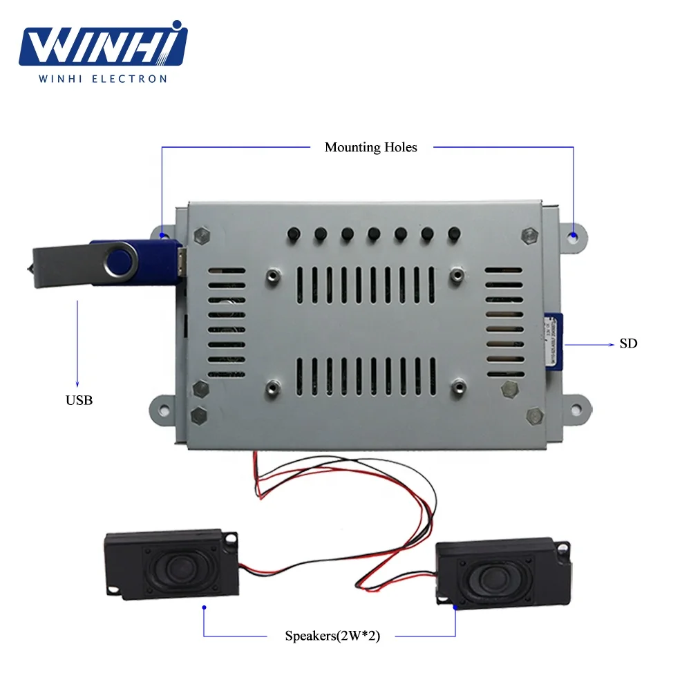 Metal shell memory card open frame lcd display advertising monitor screen battery powered digital displays 7inch lcd panel