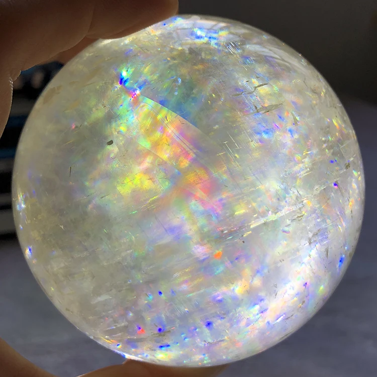 Wholesale rainbow natural quartz calcite crystal balls sphere for home decor