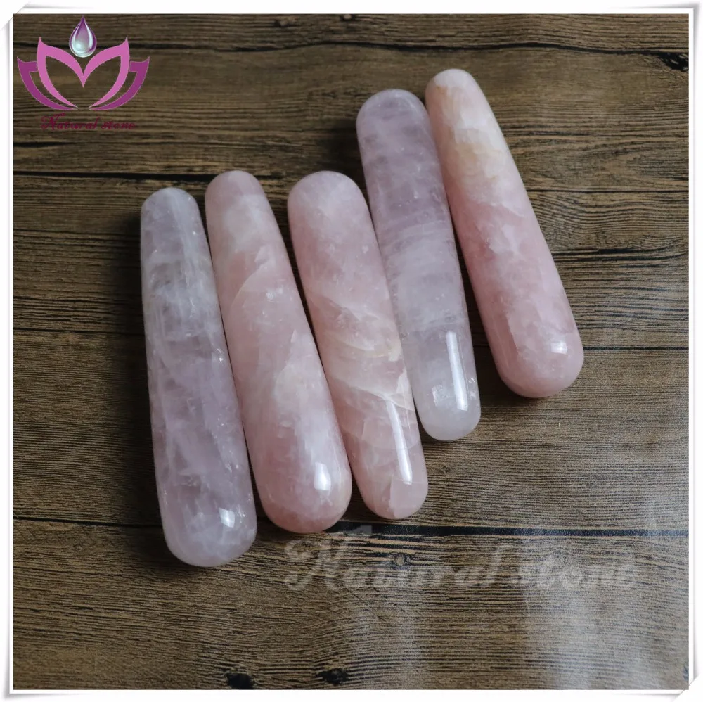 
14cm Yoni excersice beautiful rose quartz stone yoni wand pink crystal yoni wand 