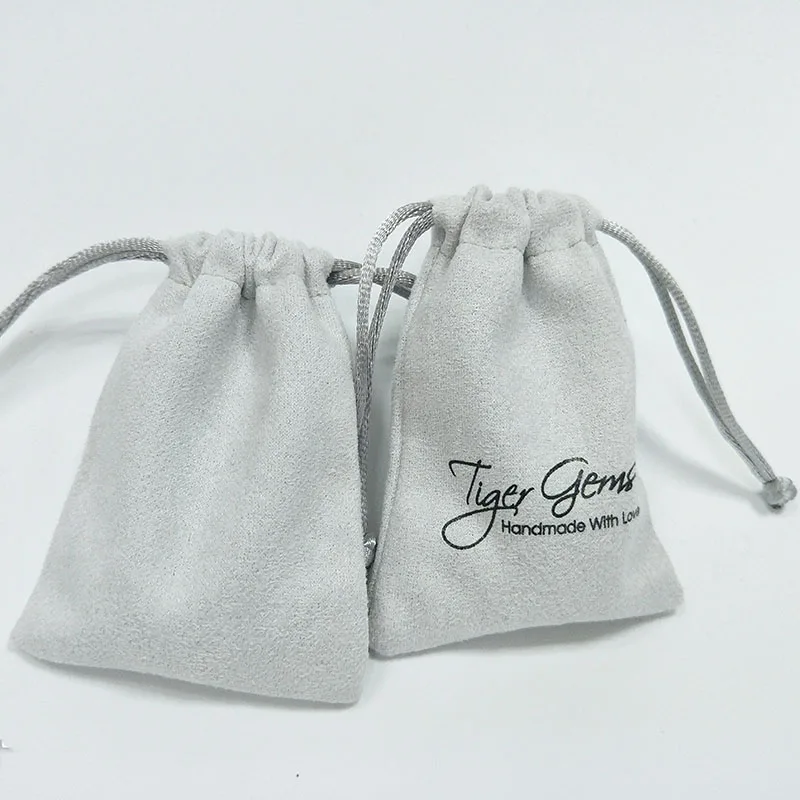 fashionable luxurious drawstring Soft Suede Velvet Pouch Jewelry Bags With Logo custom