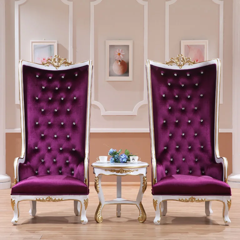 Factory direct Hotel lobby decoration chair royal High Back Wing Sofa Chair