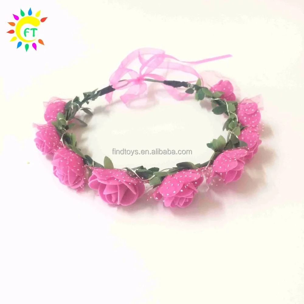 2023 Light up LED Flower Crown Headband Wedding Garland Flower Wreath