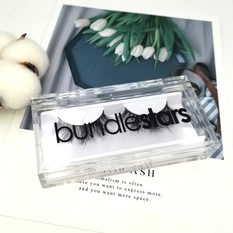 2019 new style no MOQ plastic clear eyelash packaging box 3D  mink eyelashes with logo