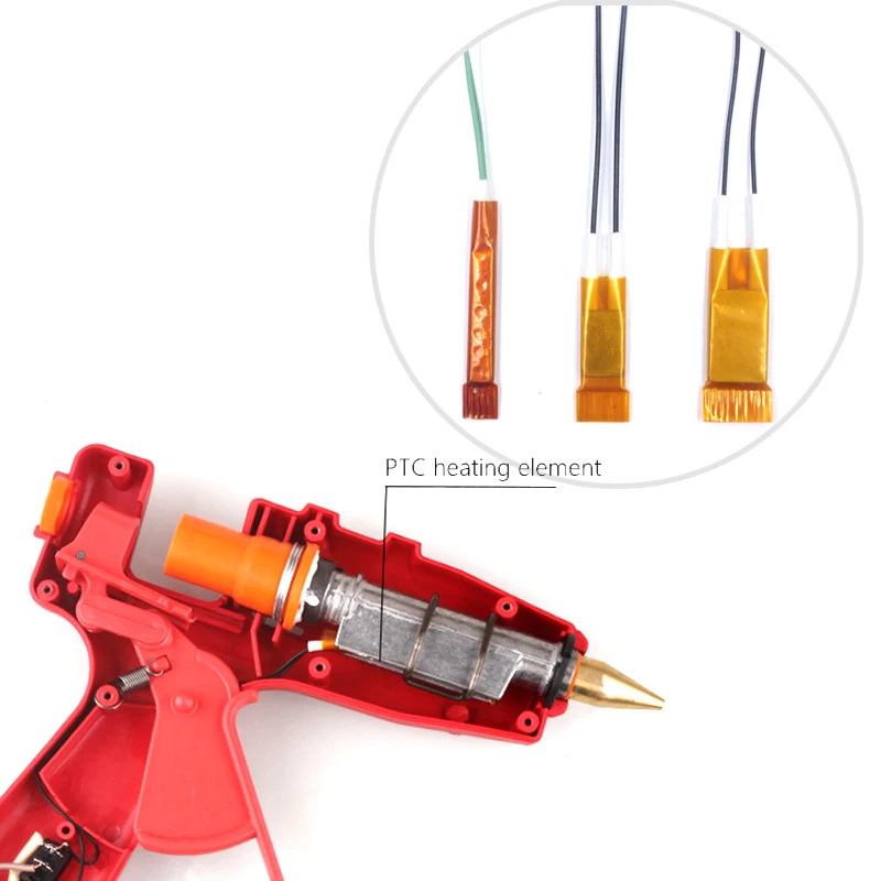 Шэньчжэнь, Заводская поставка, низкая цена, электрический нагревательный элемент PTC для термоклеевого пистолета, 12 В, 24 В, 40 Вт, 60 Вт
