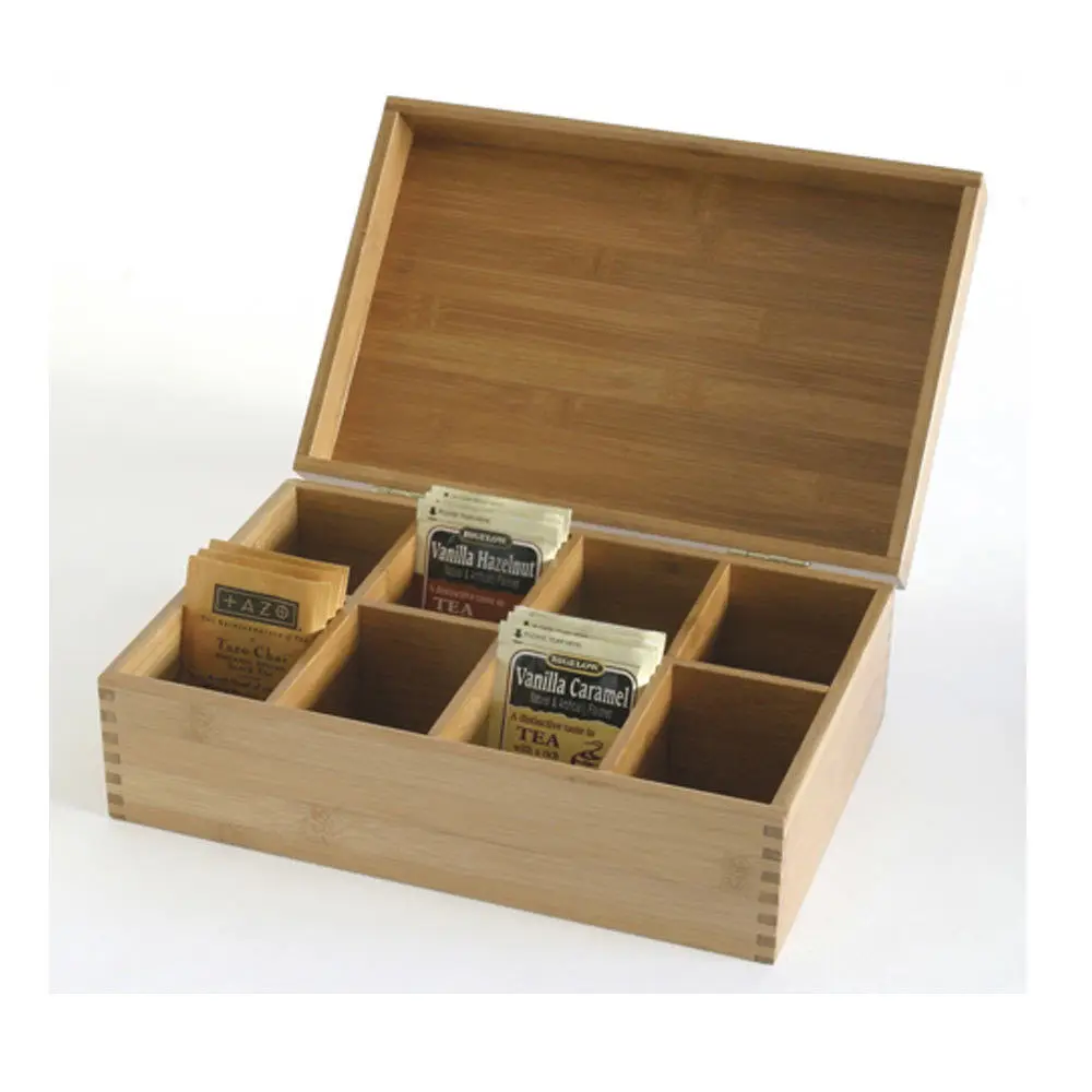 
Customized Natural Unfinished Compartment Wooden Tea Packaging Box 