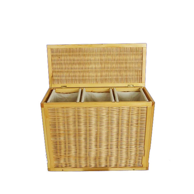 wicker collapsible laundry basket divided basket