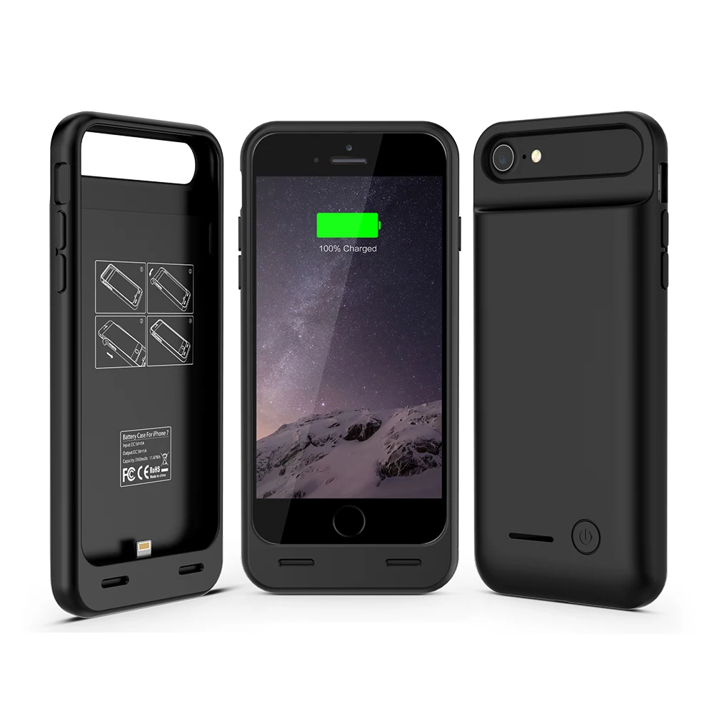 
Universal MFI external backup TPU+ABS 3100 mAh Power Plastic Battery Case for iPhone 7/7plus 