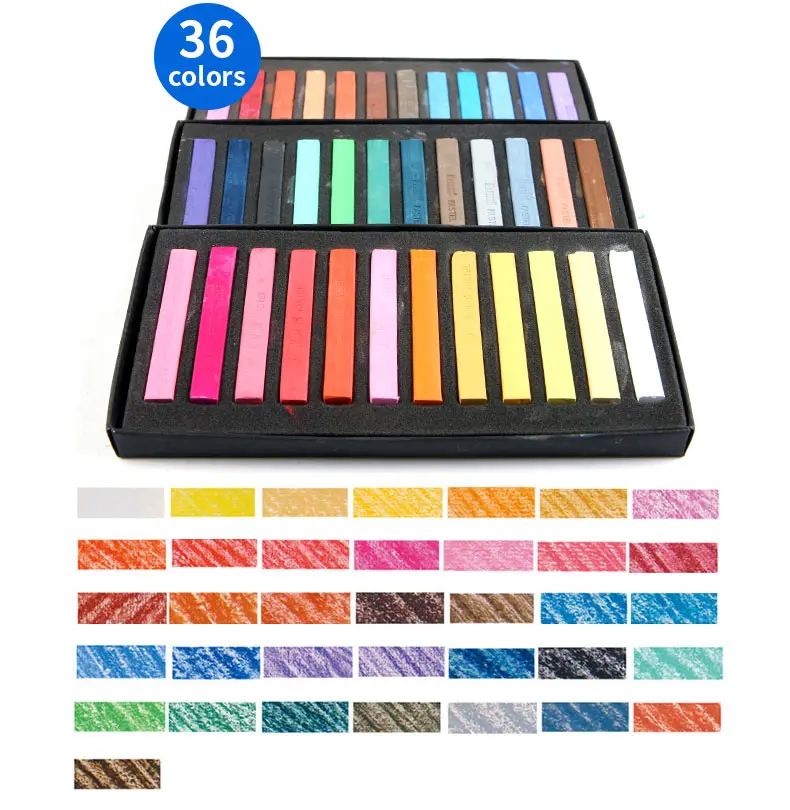 Painting Crayons Soft Pastel 12/24/36/48 Colors/Set Art Drawing Set Chalk Color Crayon Brush Stationery for Students