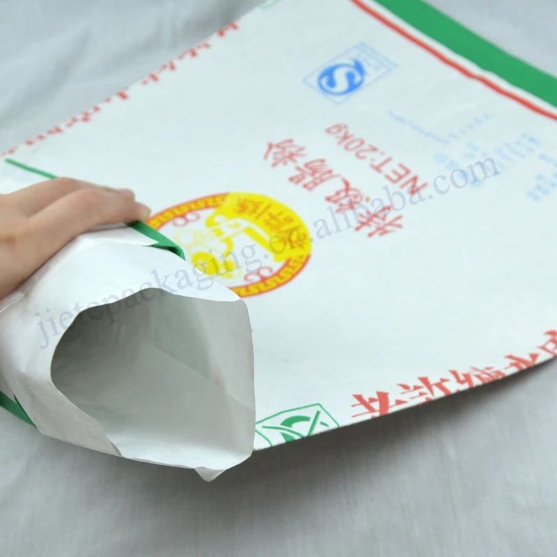 Multilayer white kraft paper wheat flour packaging bag 20kg for corn,potato flour,starch