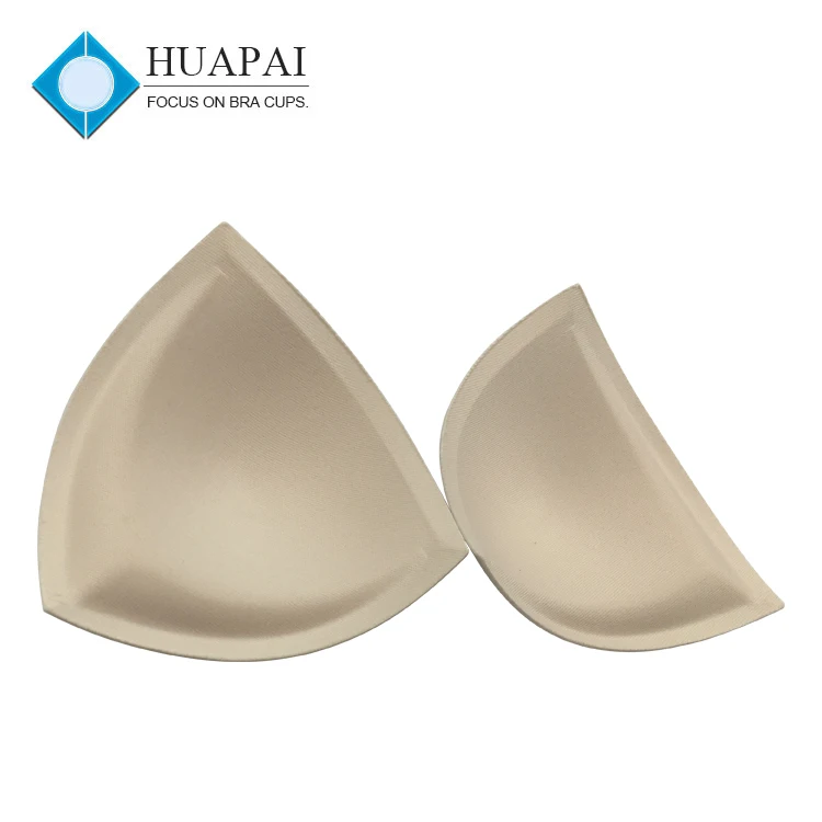 Huapai high quality custom sizes Sponge with Polyester push up triangle bra cups for bikini