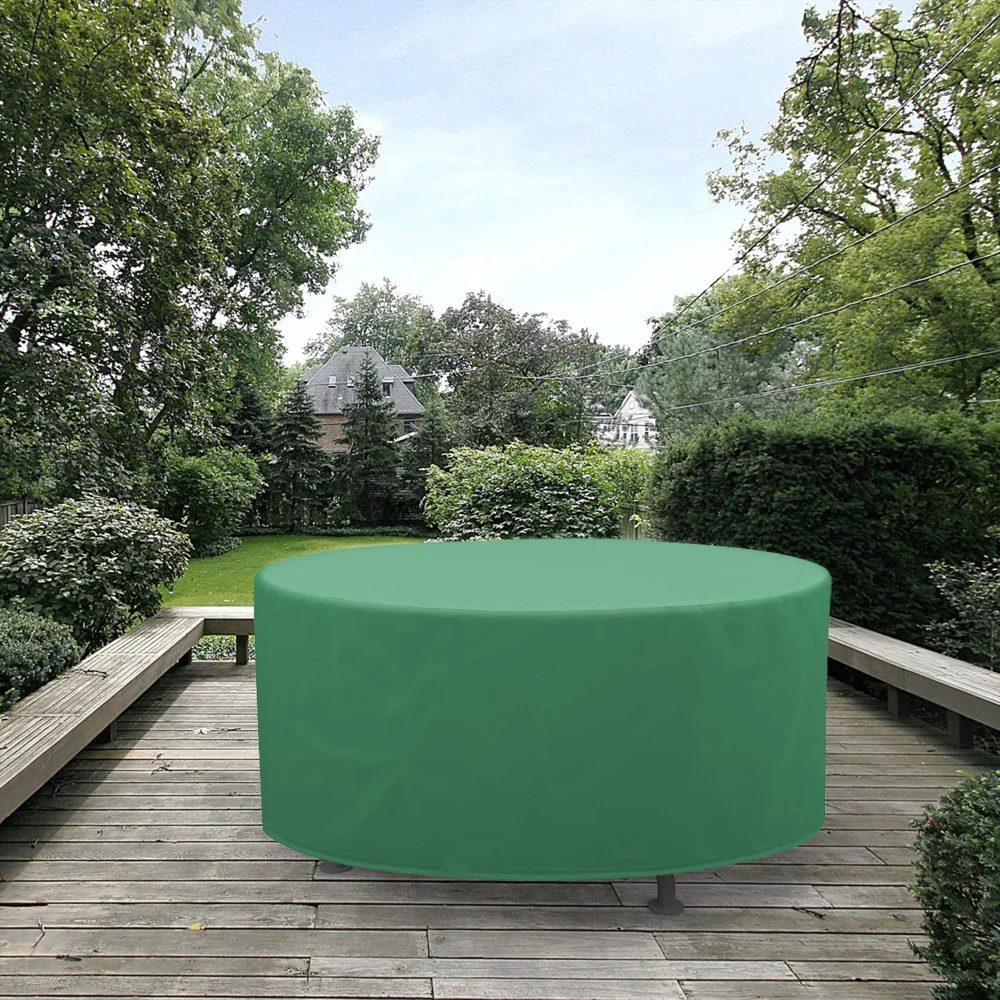 
Oxford Waterproof Large Size Outdoor Patio Furniture Cover Green Color Round Dining Table Cover 