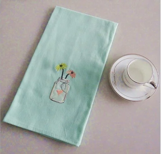 wholesale cotton twill blank tea towels for embroidery