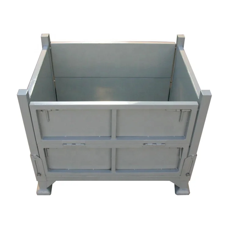 
GTY Folding Bins stackable pallet steel container 