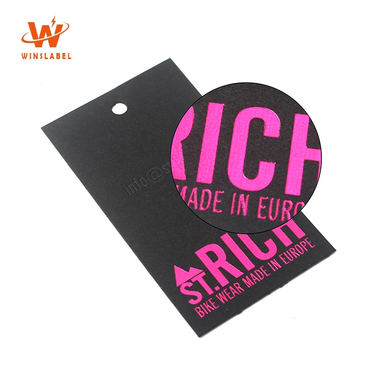 Rose Gold Foil Printing Cardboard Hang Tags Custom Luxury Paper uv Hangtags for Clothing