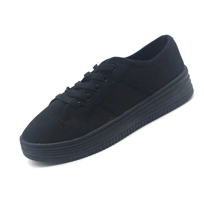 China Custom Factory Wholesale Pure Black Malaysia School Shoes