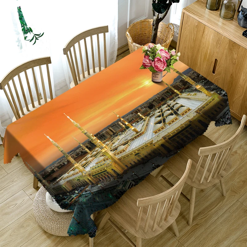 
Beautiful Fancy European Landscape Design Dining 3D Digital Printed Table Cloth 