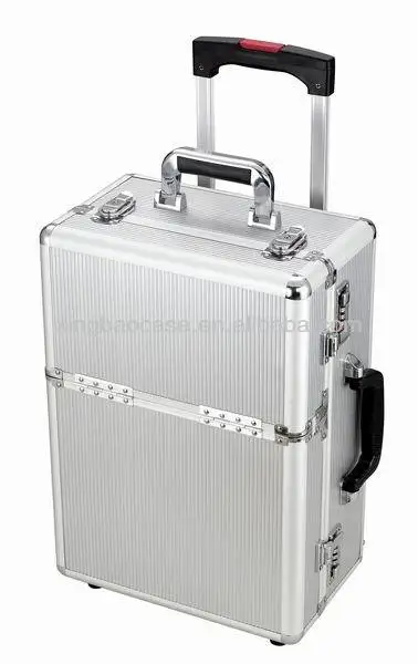 OEM/ODM Factory Price Plain Silver Two Way Open Codelock Aluminum Trolley Hard Case Luggage Weight