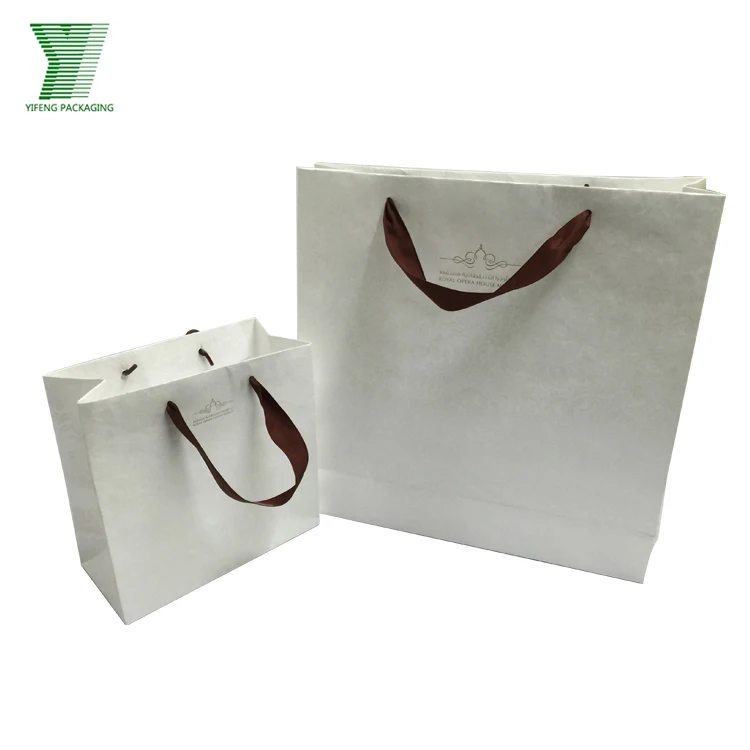 Elegant custom size decorative ribbon design gift packaging paper bags