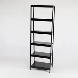 Popular black living room wooden 6 tie display bookcase book shelf