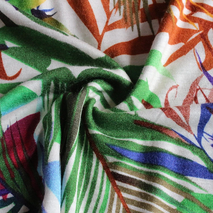 Custom printed rayon nylon 95% cotton 5% elastane lycra cotton spandex fabric